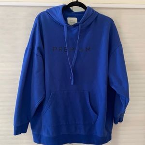 Oversized Blue Hooded Sweatshirt